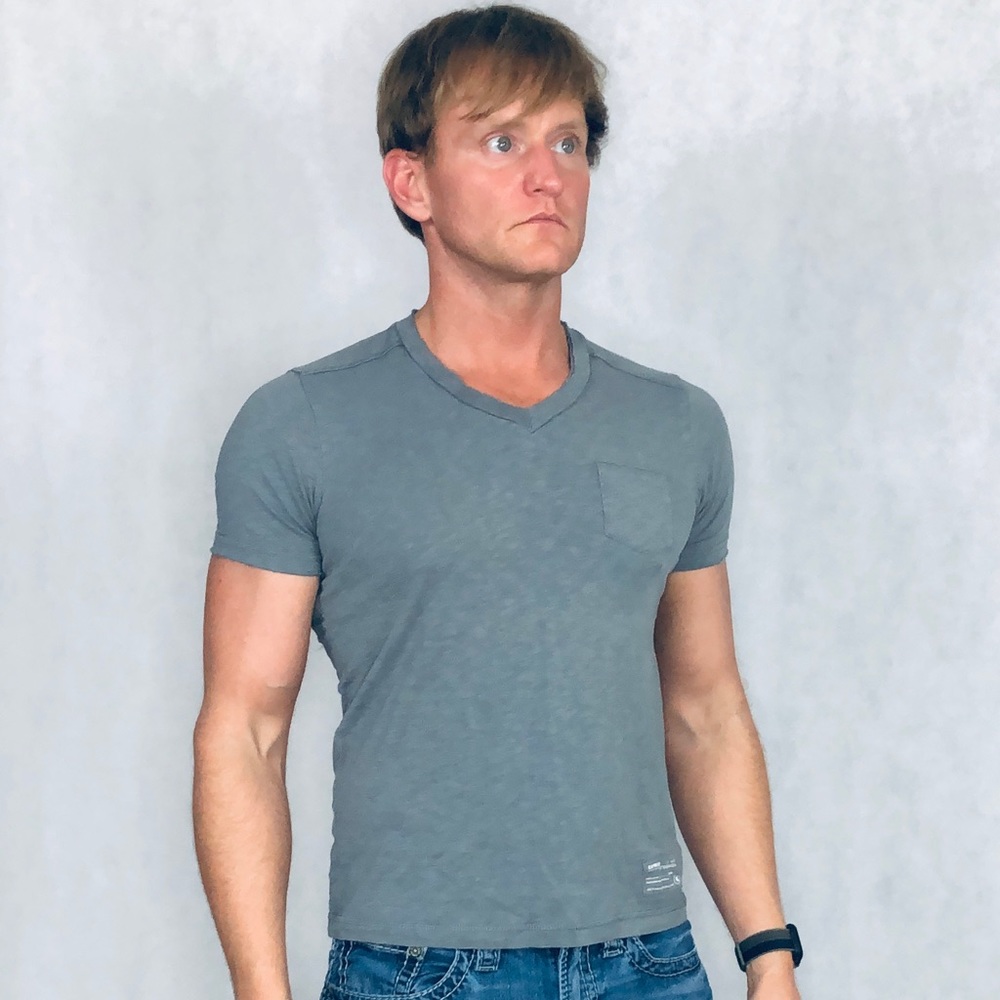 Express Men, Tee Shirt, Gray, Size Extra Small